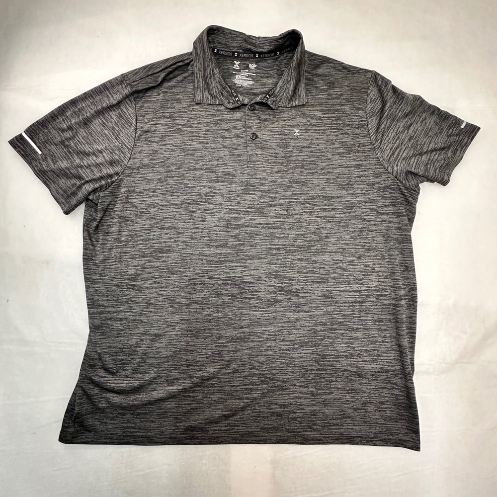 Xersion EverAir Polo Men 3XL Gray Golf Shirt Performance Moisture Wicking Active
